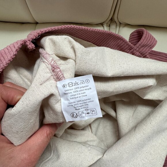 Sezane limited edition super soft velvet corduroy tote bag, rosewood pink, NWOT - Picture 3 of 4